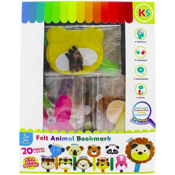 Felt Animal Bookmark Party Kit Pack of 20